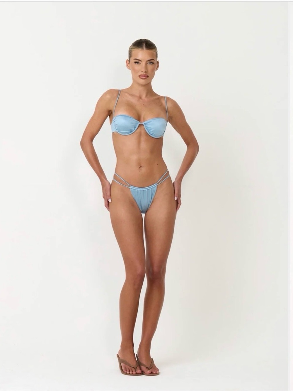 Koko Bay Light Blue Satin Bikini Set